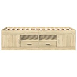 Berkfield Home Daybed with Drawers without Mattress Sonoma Oak 90x200 cm in Brown - thumbnail 4