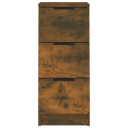 Berkfield Home Sideboard Smoked Oak 30x30x70 cm Engineered Wood in Brown - Size: 30 x 30 x 70 cm - thumbnail 6