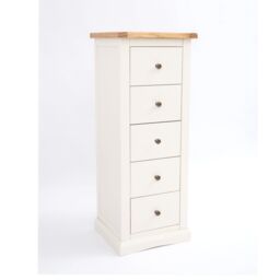 Cabinet Bits Castelli 5 Drawer Narrow Chest of Drawers Brass Knob in Off-White - thumbnail 2