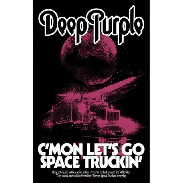 Deep Purple Space Truckin Textile Poster in Black - image 1
