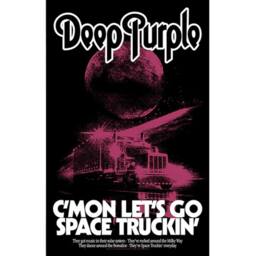 Deep Purple Space Truckin Textile Poster in Black - thumbnail 1