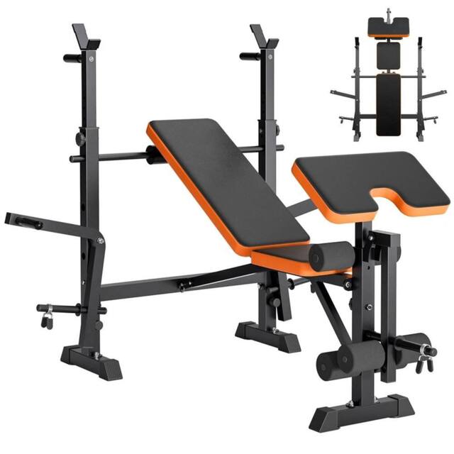 Nordara Adjustable Weight Bench Press Set with Squat Rack in Black - Size: 0-12 m - image 1