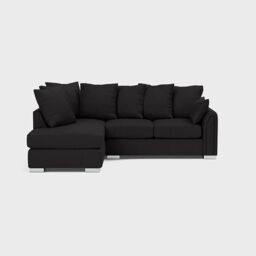 Snugg Furniture UK Limited (Left Hand) Cardinal Corner sofa with Footstool in Black - thumbnail 2