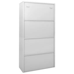 Berkfield Home Office Cabinet with Sliding Door Light Grey 90x40x180 cm Steel - Size: 90 x 40 x 180 cm - thumbnail 6