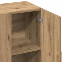 Berkfield Home Sideboard Artisan Oak 90x34x80 cm Engineered Wood in Brown - Size: 90 x 34 x 80 cm - thumbnail 8