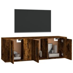 Berkfield Home 2 Piece TV Cabinet Set Smoked Oak Engineered Wood in Brown - thumbnail 3