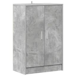 Berkfield Home Shoe Cabinet Concrete Grey 60x35x92 cm Engineered Wood - Size: 60 x 35 x 92 cm - thumbnail 1