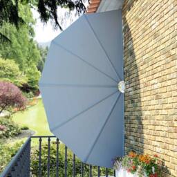 Berkfield Home Durable Collapsible Terrace Side Awning Grey 200 cm - thumbnail 4