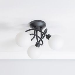 ValueLights Velika 3 Way Opaque Flush Ceiling Light in Black - thumbnail 5
