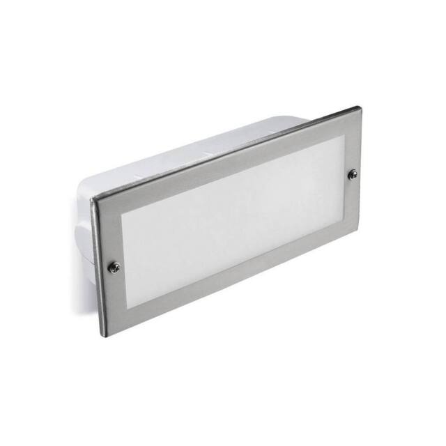 Netlighting Tamesis Outdoor Recessed Wall Light Stainless Steel 1x E27 23.5cm IP44 in Grey