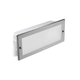 Netlighting Tamesis Outdoor Recessed Wall Light Stainless Steel 1x E27 23.5cm IP44 in Grey