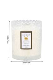 Living and Home Embossing Glass Cup Soy Wax Scented Candle in White - thumbnail 2