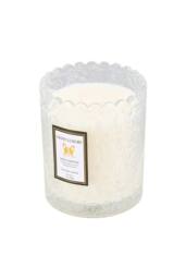 Living and Home Embossing Glass Cup Soy Wax Scented Candle in White - thumbnail 1