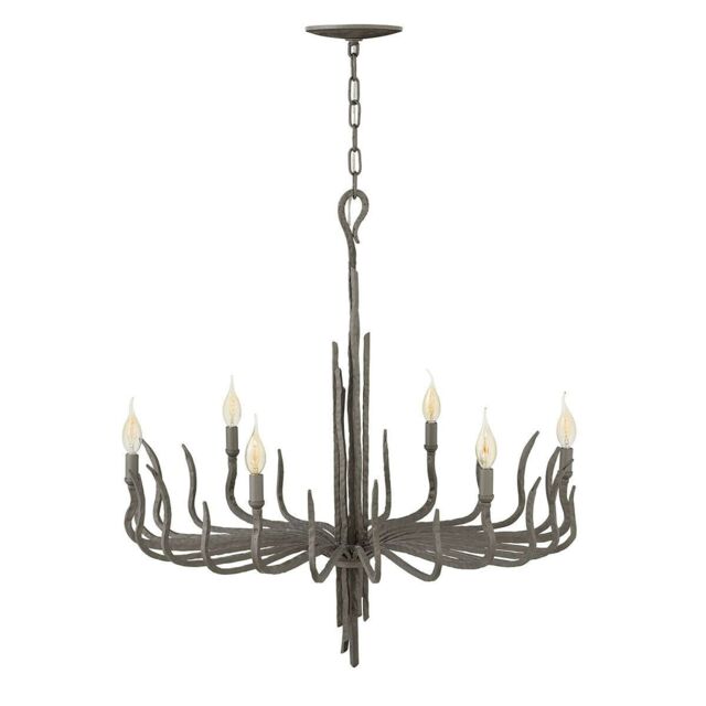 Loops 6 Bulb Chandelier Hanging Pendant LIght Metallic Matte Bronze LED E14 60W Bulb