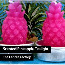 VFM e-Store Scented Tealights Tropical Pineapple Multipack (4 pack)Candles Gifts in Pink - thumbnail 2