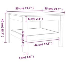 Berkfield Home Coffee Table Honey Brown 55x55x40 cm Solid Wood Pine - Size: 55 x 55 x 40 cm - thumbnail 7