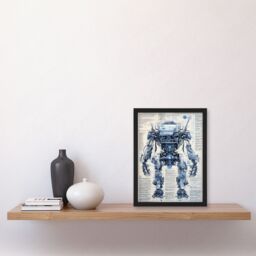 Artery8 Mech War Robot Hybrid Secret Military Schematic Blueprint Futuristic Complex Arcane Manuscript Gift For Him Man Cave Art Print Framed Poster - thumbnail 4
