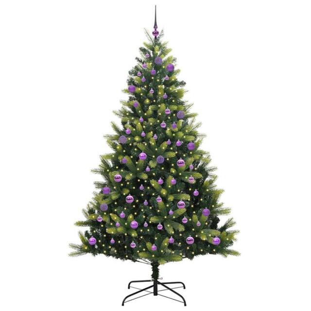 Berkfield Home Realistic Artificial Hinged Christmas Tree 300 LEDs Green 240 cm - image 1