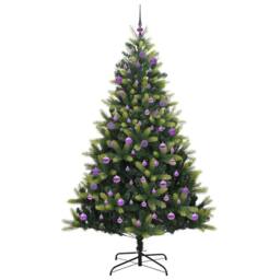 Berkfield Home Realistic Artificial Hinged Christmas Tree 300 LEDs Green 240 cm - thumbnail 4