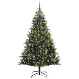 Berkfield Home Realistic Artificial Hinged Christmas Tree 300 LEDs Green 240 cm - thumbnail 1
