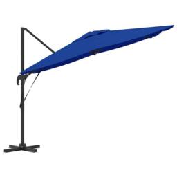 Berkfield Home Cantilever Roma Parasol Azure Blue 286x285x265 cm Aluminium - Size: 286 x 285 x 265 cm - thumbnail 6