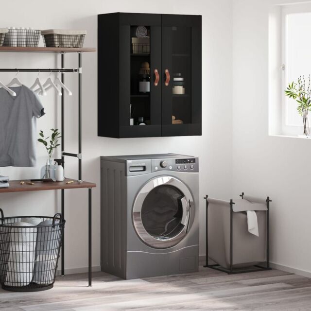 Berkfield Home Wall Mounted Cabinet Black 69.5x34x90 cm - image 1
