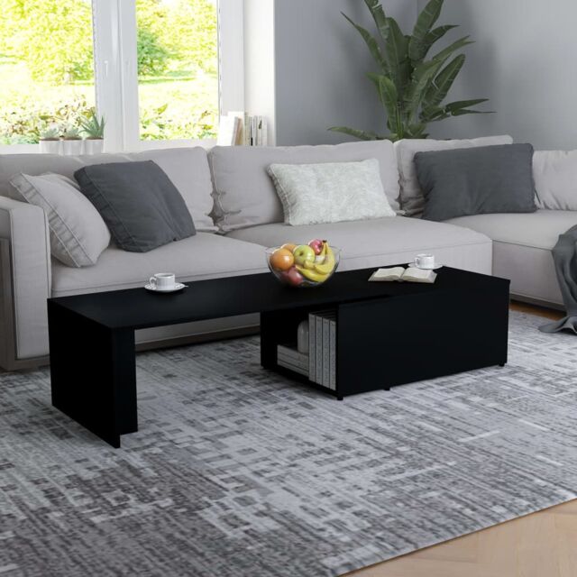 Berkfield Home Coffee Table Black 150x50x35 cm Engineered Wood - Size: 150 x 50 x 35 cm - image 1