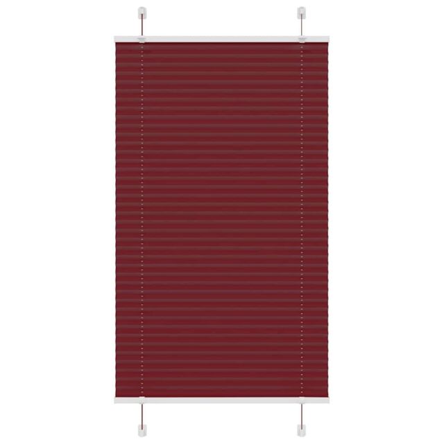 Berkfield Home Pleated Blind Bordeaux Red 80x100 cm Fabric Width 79.4 cm Polyester - image 1