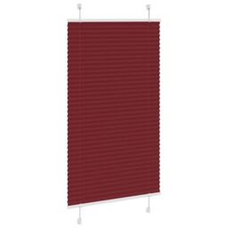 Berkfield Home Pleated Blind Bordeaux Red 80x100 cm Fabric Width 79.4 cm Polyester - thumbnail 3