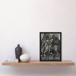 Artery8 Albrecht Durer Knight Death & the Devil Framed Art Picture Print in Grey - Size: A4 - thumbnail 2