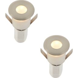 Loops 2 PACK Recessed Decking IP67 Guide Light - 1.2W Warm White LED - Satin Nickel in Metallics