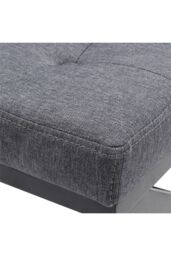 Living and Home Black Linen Breckin Dressing Footstool in Grey - thumbnail 5