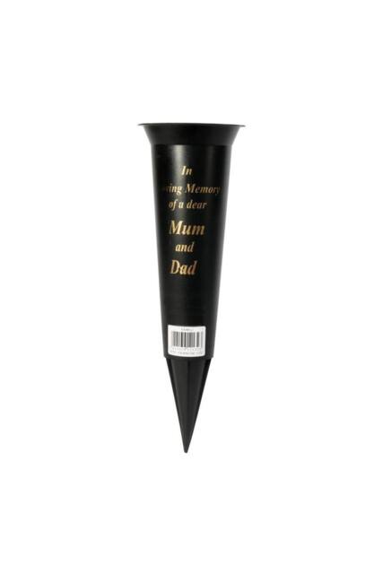 KDMD Black Spike Mum & Dad Grave Vase 23cm 5 Pack - image 1