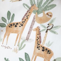 Happy Linen Company Jungle Safari Animals Duvet Cover Quilt Bedding Set in Ivory - Size: Single - thumbnail 3