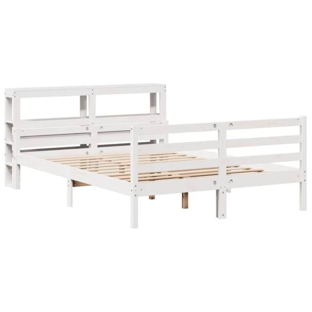 Berkfield Home Beautiful Bed Frame with Headboard without Mattress 160x200 cm in White - image 1