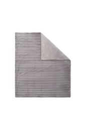 BHS Jumbo Cord Throw with Plain Velvet Backing in Grey - Size: 127 cm x 152 cm - thumbnail 2