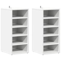 Berkfield Home Shoe Cabinets 2 pcs White 31.5x35x70 cm Engineered Wood - thumbnail 1