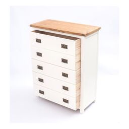 Cabinet Bits Lovere 5 Drawer Chest of Drawers Bras Drop Handle in Off-White - thumbnail 5