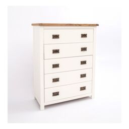 Cabinet Bits Lovere 5 Drawer Chest of Drawers Bras Drop Handle in Off-White - thumbnail 3