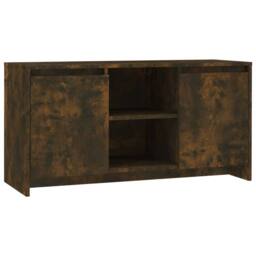 Berkfield Home TV Cabinet Smoked Oak 102x37.5x52.5 cm Engineered Wood in Brown - thumbnail 1