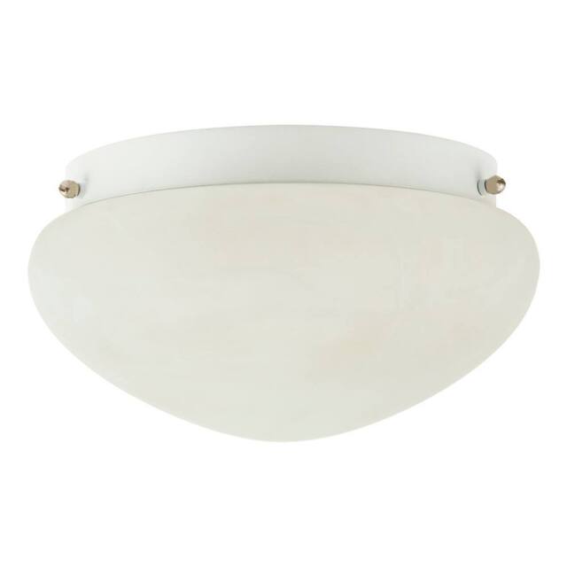 Happy Homewares Traditional Alabaster Glass IP44 Bathroom Ceiling Lighting Fixture in White - image 1