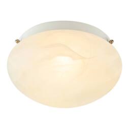 Happy Homewares Traditional Alabaster Glass IP44 Bathroom Ceiling Lighting Fixture in White - thumbnail 4