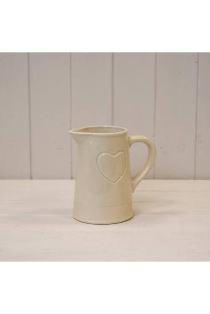 KDMD Cream Debossed Heart Jug - image 1