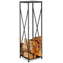 Gr8 Garden Black Metal Firewood Rack Log Wood Storage Holder