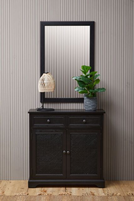 Orsina 2 Drawer Cabinet, Pine Wood Colonial Vanity Storage for Shoe Rack, Bathroom, Home & Office, Delivered Fully Assembled in Black - image 1