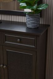 Orsina 2 Drawer Cabinet, Pine Wood Colonial Vanity Storage for Shoe Rack, Bathroom, Home & Office, Delivered Fully Assembled in Black - thumbnail 2