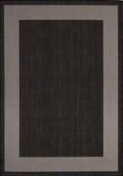 THE RUGS Outdoor Indoor Black Bordered Rug Weatherproof Jet Washable - Size: 140 cm x 200 cm - thumbnail 2