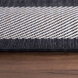THE RUGS Outdoor Indoor Black Bordered Rug Weatherproof Jet Washable - Size: 140 cm x 200 cm - thumbnail 5