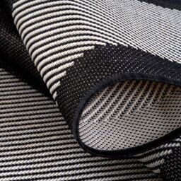 THE RUGS Outdoor Indoor Black Bordered Rug Weatherproof Jet Washable - Size: 140 cm x 200 cm - thumbnail 4