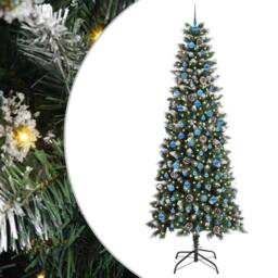 Berkfield Home Elegant Artificial Christmas Tree with 300 LEDs Green 96 x 96 x 240 cm - thumbnail 3